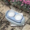 2 in 1 PP Plastic Pet Feeder Adjustable Multi Angle Wet Dry Cat Dog Bowls with Storage for Indoor Outdoor Travel