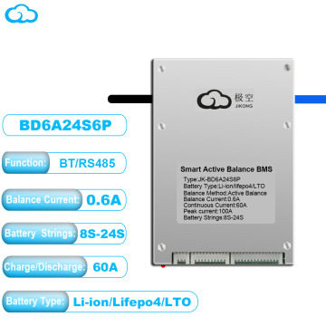 JKBMS Smart BMS with 0.6A Active Balancer for LiFePO4 Lithium Batteries