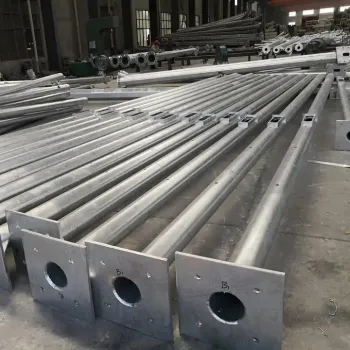Manufacturer Customization Single & Double Arm Hot-Galvanized Steel Lamp Poles for Street Lighting (4m-12m)