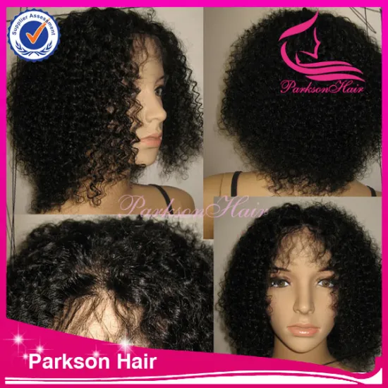 Best selling products kinky curl human hair fashion style natural color cheap 8-26inch brazilian remy lace front wigs