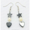 fashion hematite heart earring