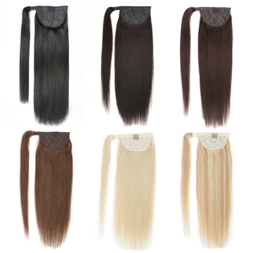 Drop Shipping 100% Human Hair Brazilian Cuticle Aligned Double Drawn Wrap Around Human Hair Long Ponytails Extension