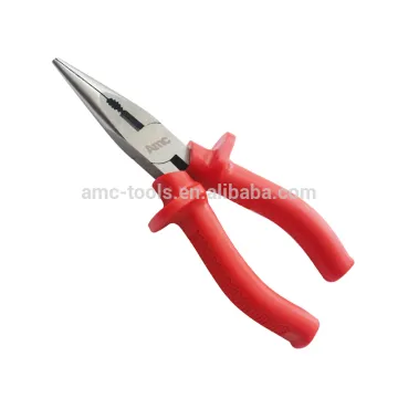 Long nose plier with 1000v plastic handle(08084 Hand Tools, pliers with rubber handles,VDE product))