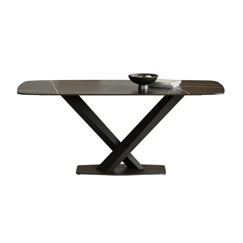 Modern Marble Console Table with Striking X-Base