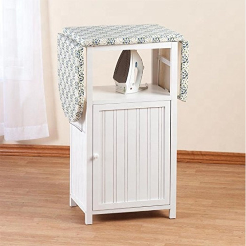 Folding Wooden Ironing Board Storage Cabinet Rack