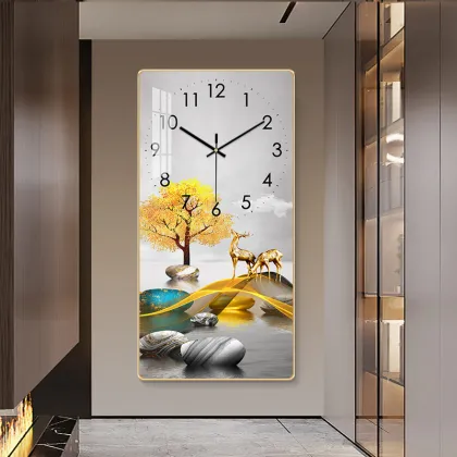 Modern Luxury Home Decoration: Mute Clock with Still Life Paintings on PVC Frame