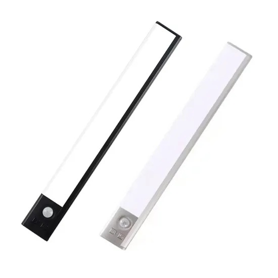 Dimmable Ultra-thin Cabinet LED Lights with PIR Sensor, 3 Color Temperatures, USB Rechargeable, 30cm