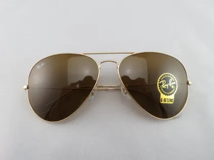 Large Mental Frame Brown Ray Ban Aviator Shield Sunglasses Rb3026 62mm