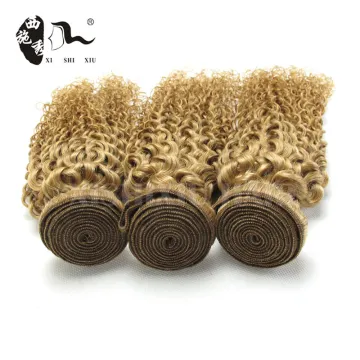 Wholesale 100% cheap natural blonde curly human hair extensions