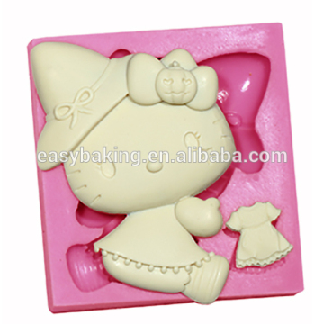 Customize Cake Decoration Kitty Cat Fondant Silicone Mold
