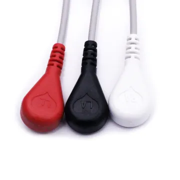 3 Leads ECG Cable With Snap For Patient