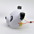 Máscara de panda de PVC com textura peluda branca preta