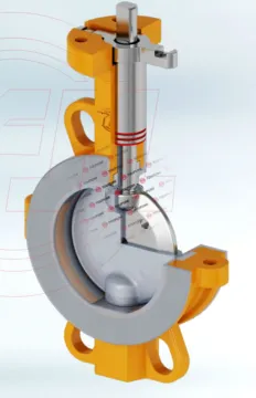 PFA Lined Butterfly Valve Wafer Type high performance