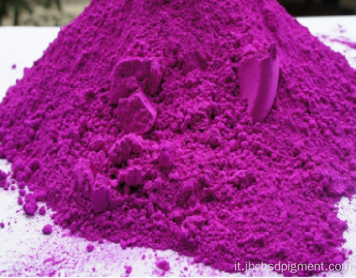Pigmento viola fluorescente per vernici a base di solvente
