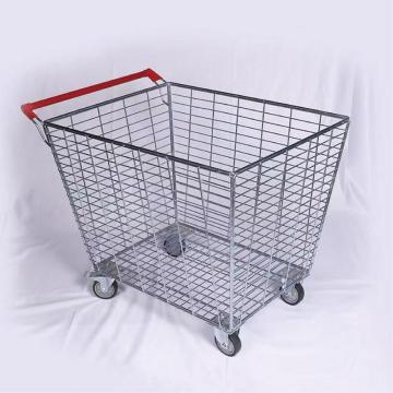 Zinc plated Big Basket Warehouse Storage Carry Trolley