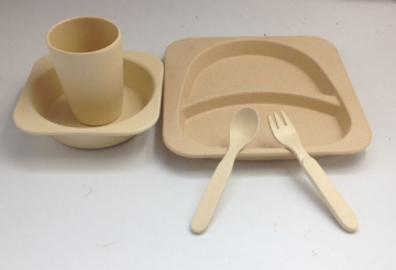 bamboo fiber children flatware set