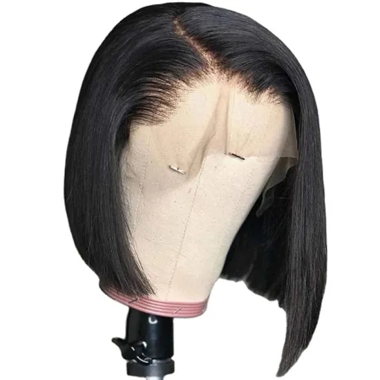 Fast Shipping Glueless Ponytail Bleached Knots Straight Human Lace Front Cheap 13x4 Cut Brazilian Hair Bob Wig