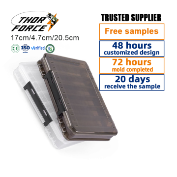 THORFORCE OEM/ODM Multi-Size Plastic Fishing Lure Box with Double Sided Compartments