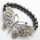 Hematite 8MM perles rondes Stretch Gemstone Bracelet avec Diamante alliage grand papillon Pièce