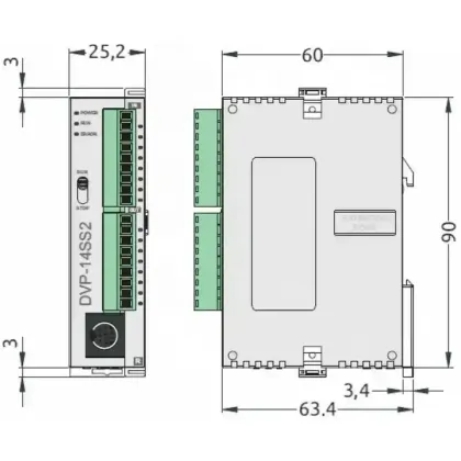 Original Delta DVP14SS2 PLC Controller Module