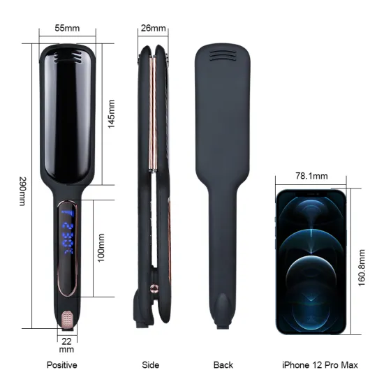 24K Gold Wide Plate Infrared Hair Straightener
