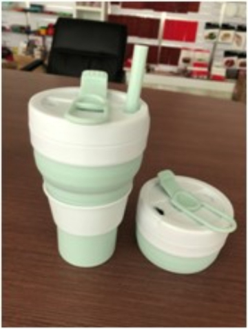 600mL Foldable Solid Color Silicone Cup