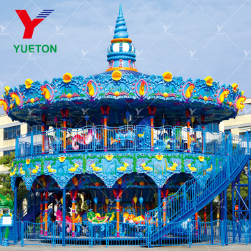 Fairground Attractions Entertainment Rides Amusement Park Equipment Outdoor Double Layer Carousel