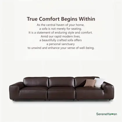 Timeless Design Comfortable Leather Couch