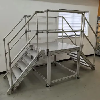 Aluminum Pipe Rack System OD40 Silvery Staircase Terminal Applications