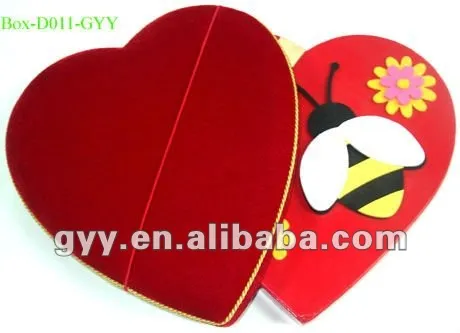 honey bee heart shaped paper box