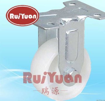 Top plate White Nylon fixed caster