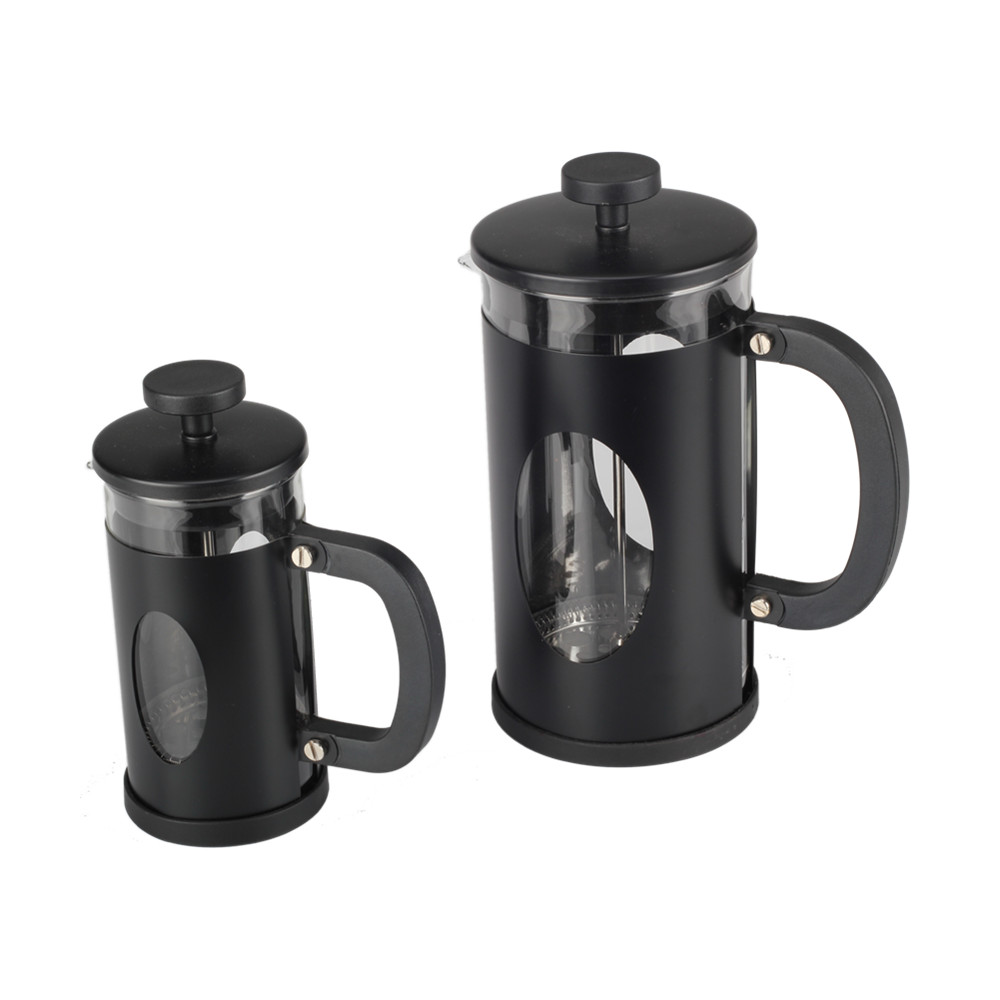 Food Grade Stainless Steel Black Frame Glass French Press