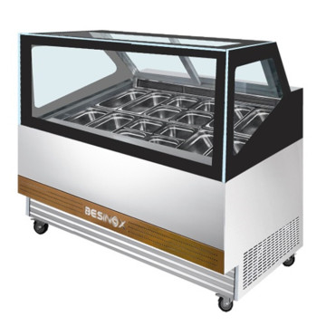 1.2m Circular Ice Cream Display Showcase Gelato Freezer - Low Power Consumption