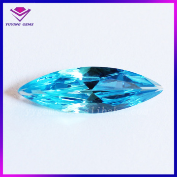 Custom Made Size Marquise Shape Cubic Zirconia Synthetic Aquamarine Gemstone