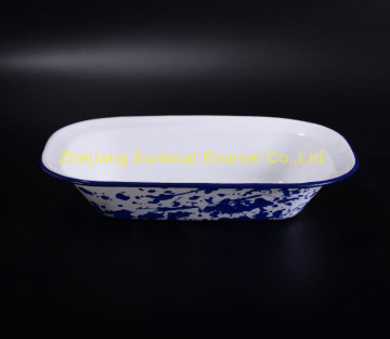 28cm dimension cast iron enamel pie dish