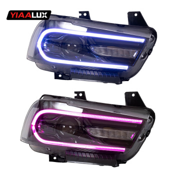 LED RGB Front Headlamp Multicolor Lamps for Dodge Charger 2011-2014