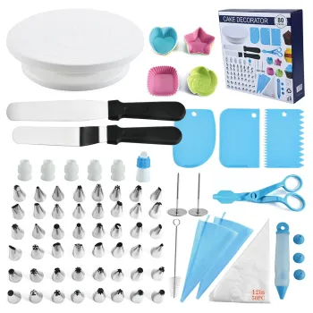 Baking Decorations Supplies Kit: 80pcs Icing Tips & Tools for Cake Decorating