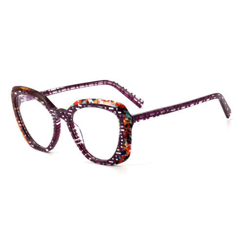 Lamination Acetate Frame For Woman Cat Eye Lamination Acetate Glasses Manufactory