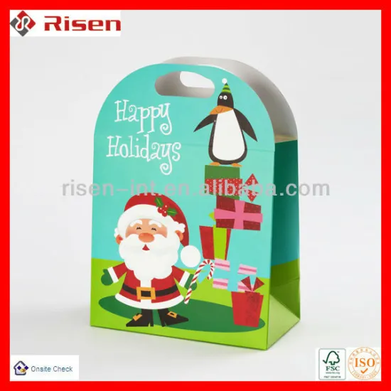 funny gift bags santa pattern paper bag