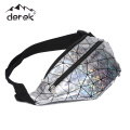 Afficier en argent argenté Pu Fanny Pack Silver Magic Pu Graffiti Bag