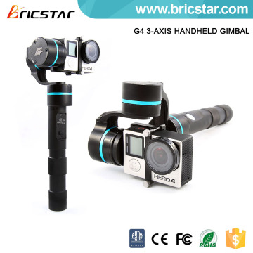 G4 handheld 3 axis gimbal gopro camera with Pan/Tilt/Roll 3-axis 360 degrees coverage.