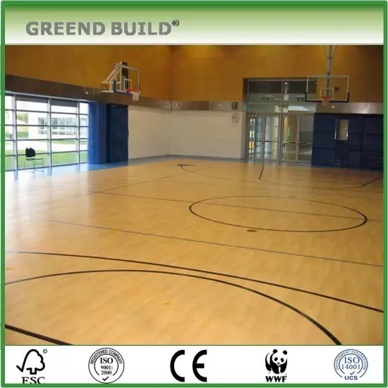 Oak indoor basketball court wood flooring