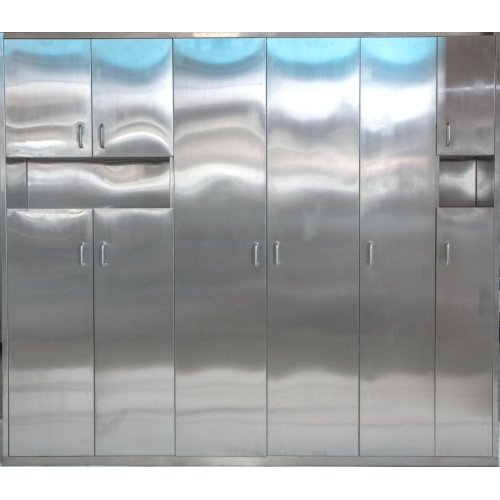 Stainless steel hospital cabinet with trash bin