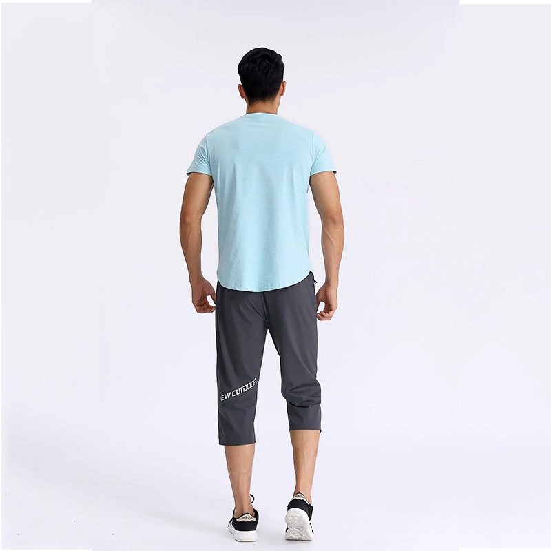 Casual Men Sport Longline Curved Hem T Shirt