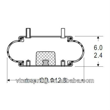 Single convoluted air spring/Air suspension spring FS330-22 647/Car part