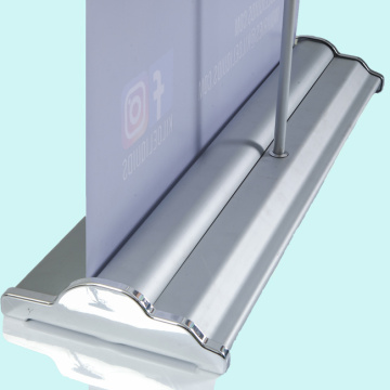 Aluminum silver step roll up banner stand