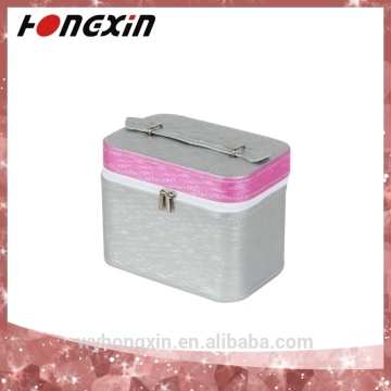 high-end custom set leather packing portable makeup products cosmetic box with mirror