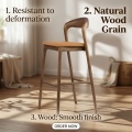 Hot Sales Bar Chair Light Luxury Design Solid Wooden Bar Stool Furniture Chairs Modern Soft Bag High Chair