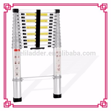 EN131 wide step aluminium telescopic folding ladders