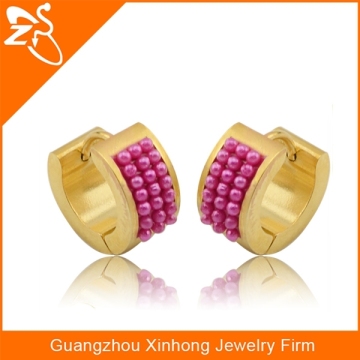 ER05502 surgical steel fake pearl popular earring wholesale metal earrings